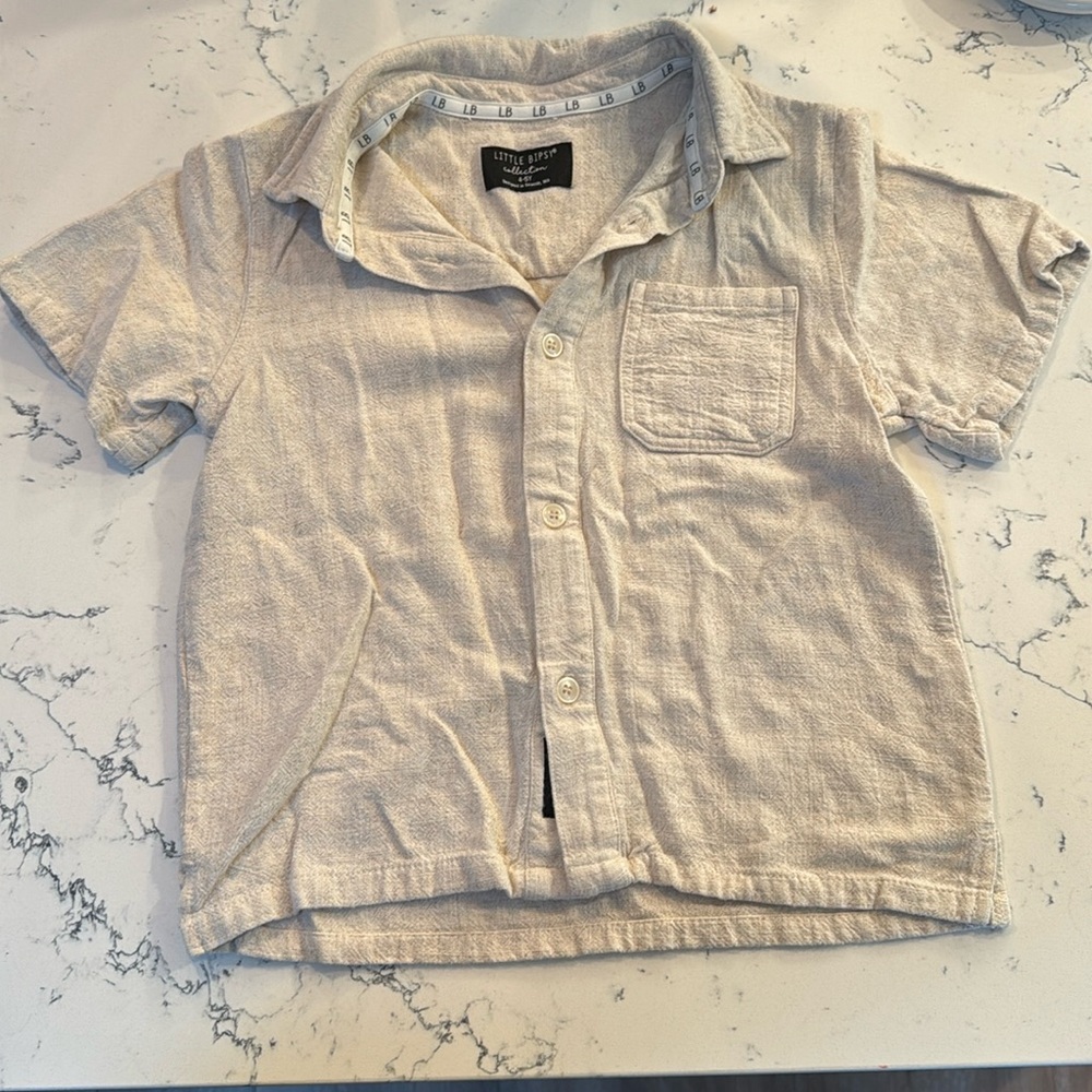 Little Bipsy Short Sleeve Button Down
